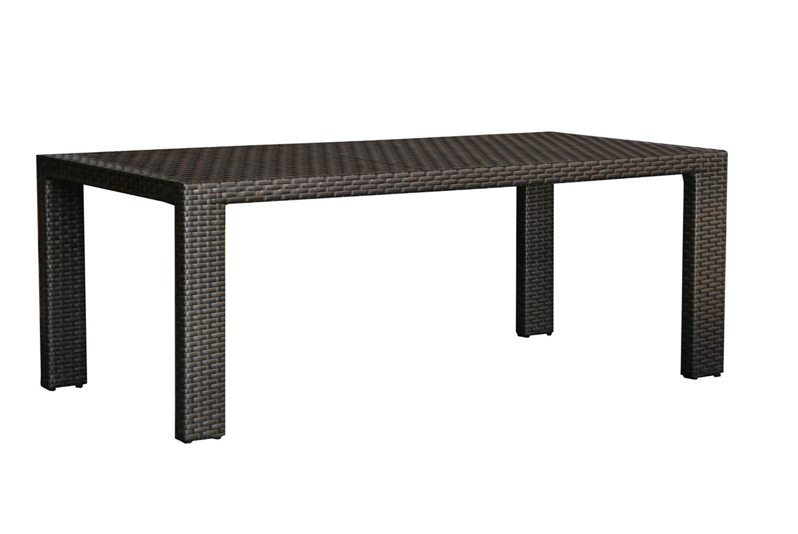 Hospitality Rattan PatioFiji Rectangular Woven Dining Table with Glass 901-3347-ATQ-RT-GL- BetterPatio.com