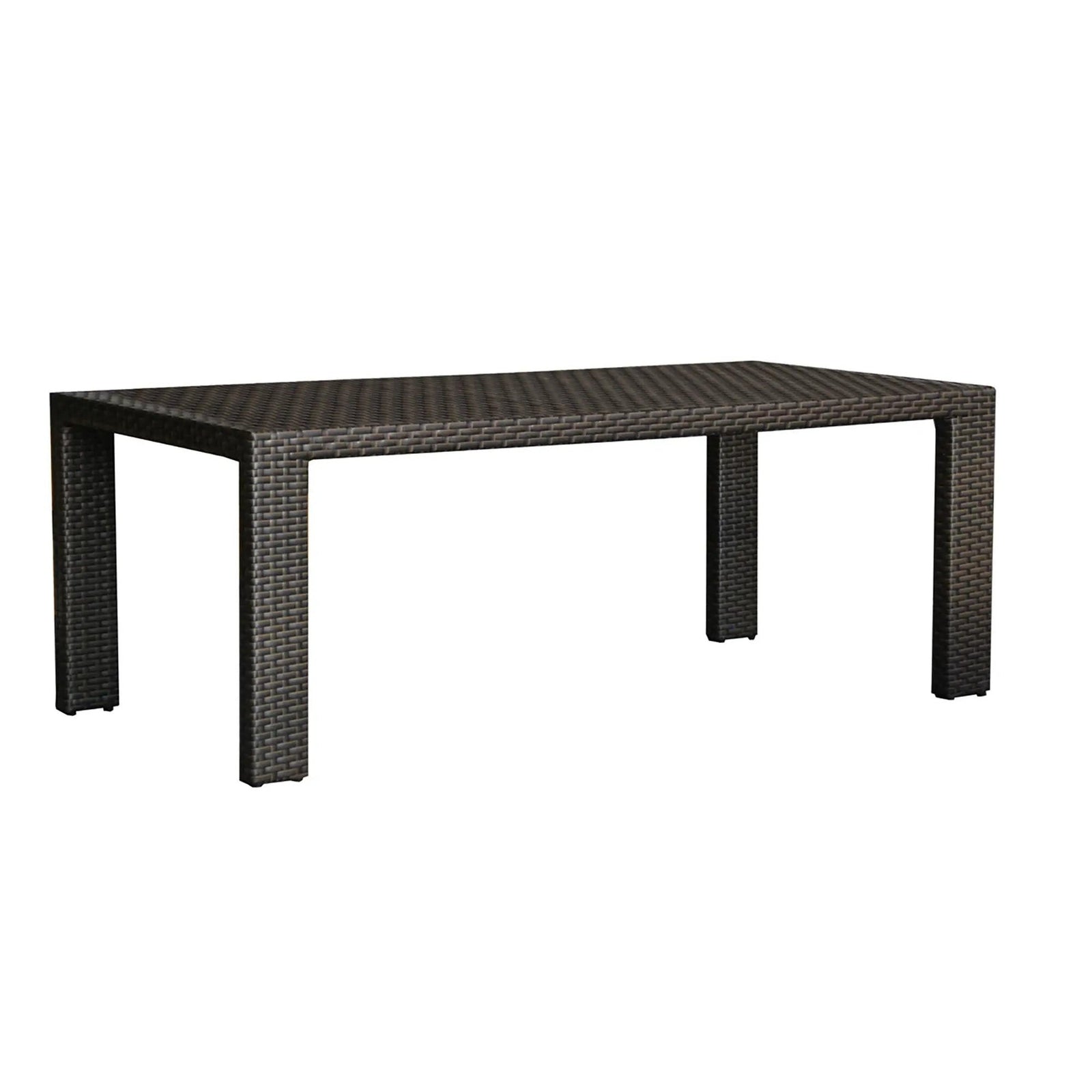 Hospitality Rattan PatioFiji Rectangular Woven Dining Table with Glass 901-3347-ATQ-RT-GL- BetterPatio.com