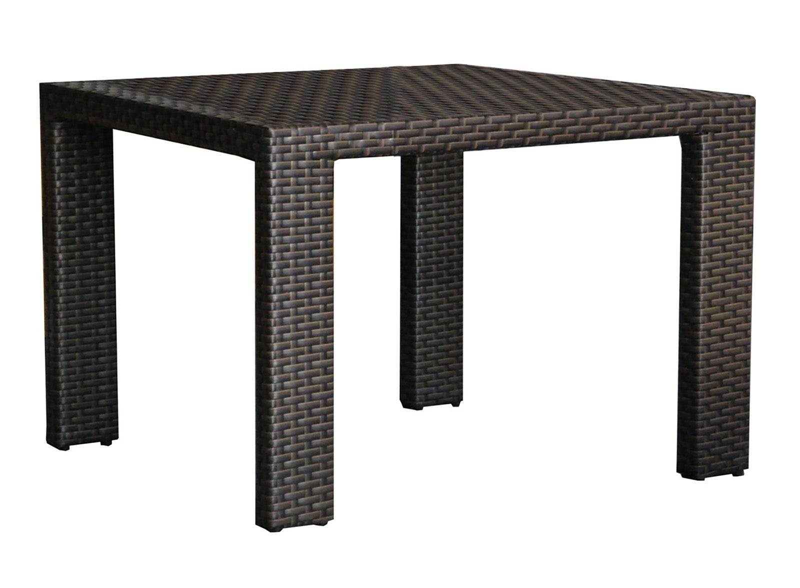 Hospitality Rattan PatioFiji Square Woven Dining Table with Glass 901-3347-ATQ-ST-GL- BetterPatio.com