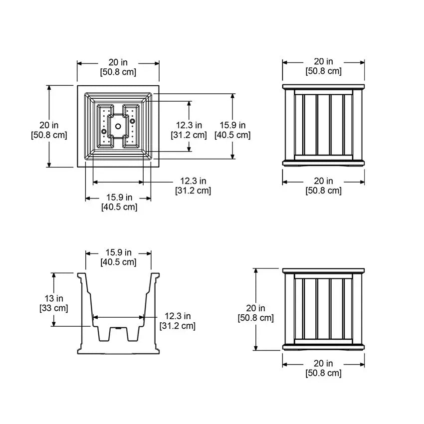 MayneMayne Cape Cod 20x20 Patio Planter 4838 4838-W- BetterPatio.com
