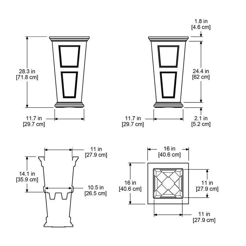 MayneMayne Fairfield 28" Tall Planter 5829 5829-GRG- BetterPatio.com