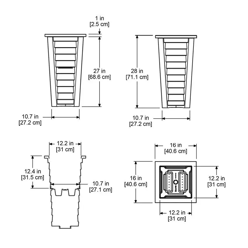 MayneMayne Lakeland 28" Tall Planter 5868 5868-B- BetterPatio.com
