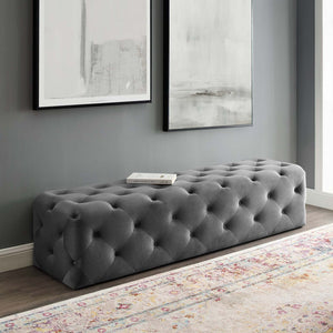 ModwayModway Amour 72" Tufted Button Entryway Performance Velvet Bench EEI-3772 EEI-3772-GRY- BetterPatio.com
