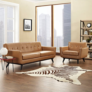 ModwayModway Engage 2 Piece Leather Living Room Set EEI-1766 EEI-1766-TAN-SET- BetterPatio.com