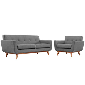 ModwayModway Engage Armchair and Loveseat Set of 2 EEI-1346 EEI-1346-GRY- BetterPatio.com