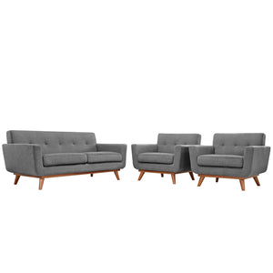 ModwayModway Engage Armchairs and Loveseat Set of 3 EEI-1347 EEI-1347-GRY- BetterPatio.com