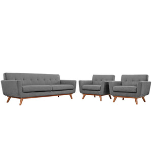 ModwayModway Engage Armchairs and Sofa Set of 3 EEI-1345 EEI-1345-GRY- BetterPatio.com
