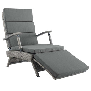 ModwayModway Envisage Chaise Outdoor Patio Wicker Rattan Lounge Chair EEI-2301 EEI-2301-LGR-CHA- BetterPatio.com