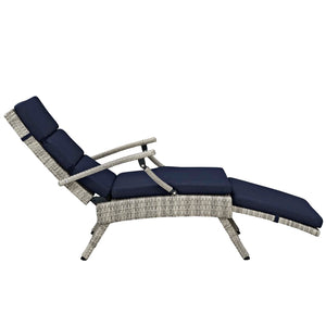 ModwayModway Envisage Chaise Outdoor Patio Wicker Rattan Lounge Chair EEI-2301 EEI-2301-LGR-NAV- BetterPatio.com