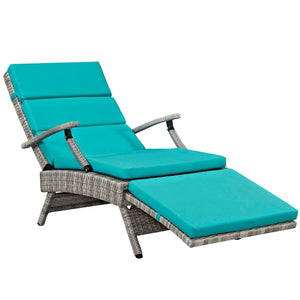 ModwayModway Envisage Chaise Outdoor Patio Wicker Rattan Lounge Chair EEI-2301 EEI-2301-LGR-TRQ- BetterPatio.com