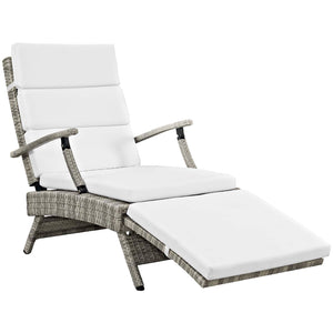 ModwayModway Envisage Chaise Outdoor Patio Wicker Rattan Lounge Chair EEI-2301 EEI-2301-LGR-WHI- BetterPatio.com