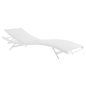 ModwayModway Glimpse Outdoor Patio Mesh Chaise Lounge Chair EEI-3300 EEI-3300-WHI-WHI- BetterPatio.com
