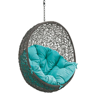 ModwayModway Hide Outdoor Patio Swing Chair Without Stand EEI-2654 EEI-2654-GRY-TRQ- BetterPatio.com