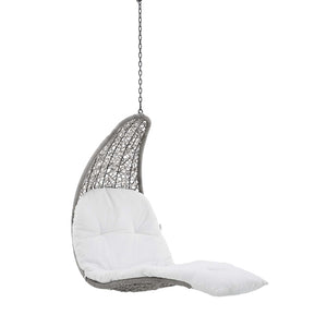 ModwayModway Landscape Outdoor Patio Hanging Chaise Lounge Outdoor Patio Swing Chair EEI-4589 EEI-4589-LGR-WHI- BetterPatio.com
