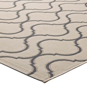 ModwayModway Linza Wave Abstract Trellis 5x8 Indoor and Outdoor Area Rug R-1136-58 R-1136A-58- BetterPatio.com
