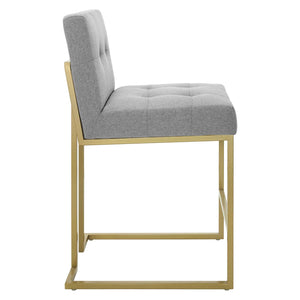 ModwayModway Privy Gold Stainless Steel Upholstered Fabric Counter Stool EEI-3852 EEI-3852-GLD-LGR- BetterPatio.com
