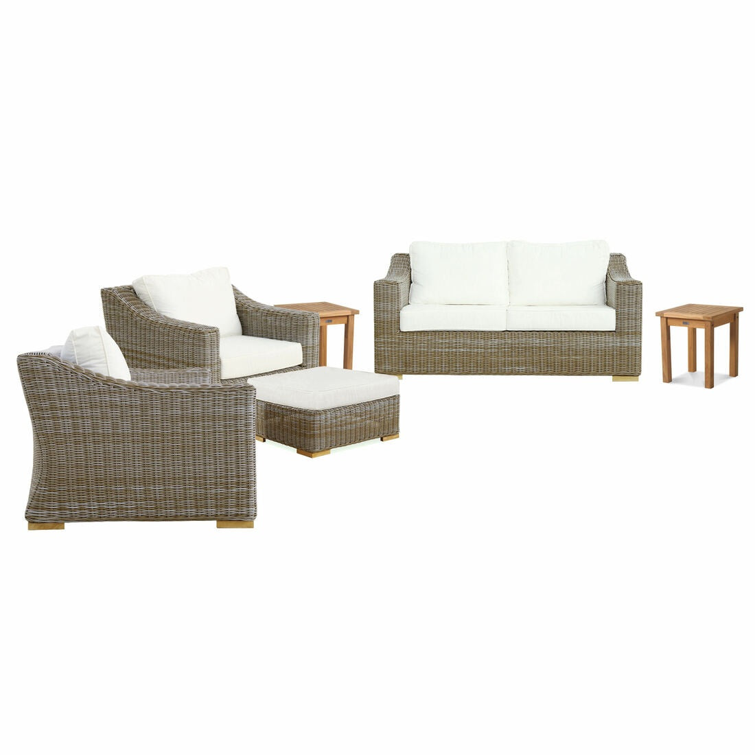 Douglas Nance Monaco Deep Seating Ottoman with White Cushion DN4504 - BetterPatio.com
