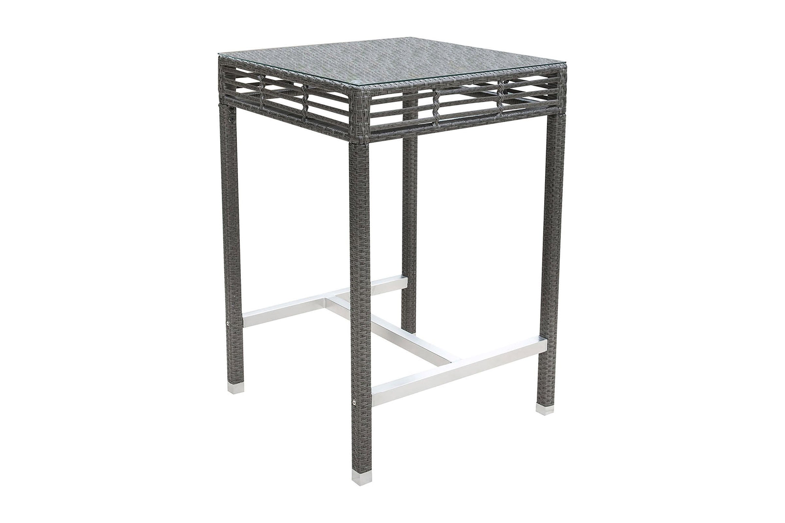 Panama Jack Graphite Square Pub Table W/ Glass PJO-1601-GRY-PT - BetterPatio.com