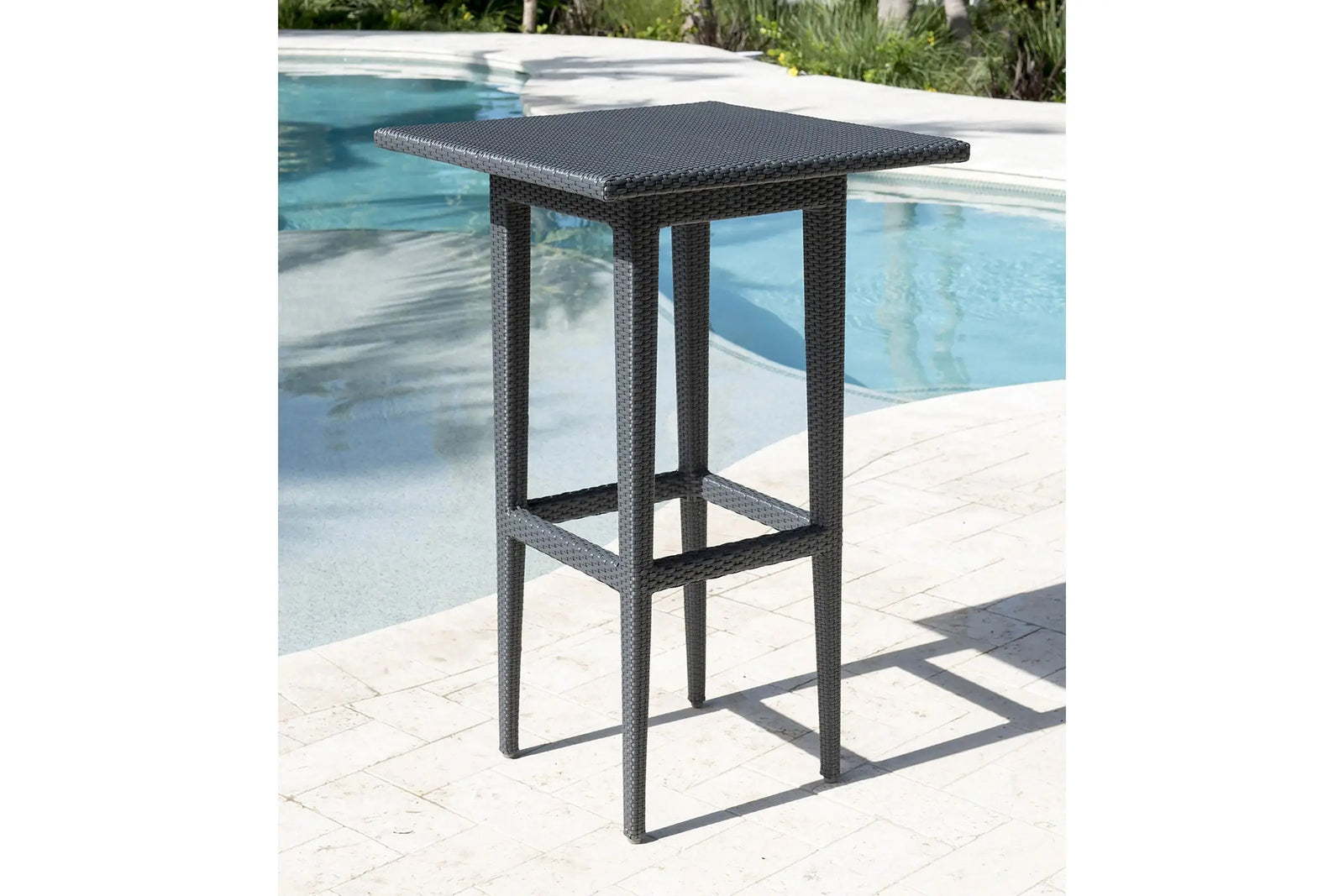 Panama Jack Onyx Square Pub Table PJO-1901-BLK-PT-GLASS - BetterPatio.com