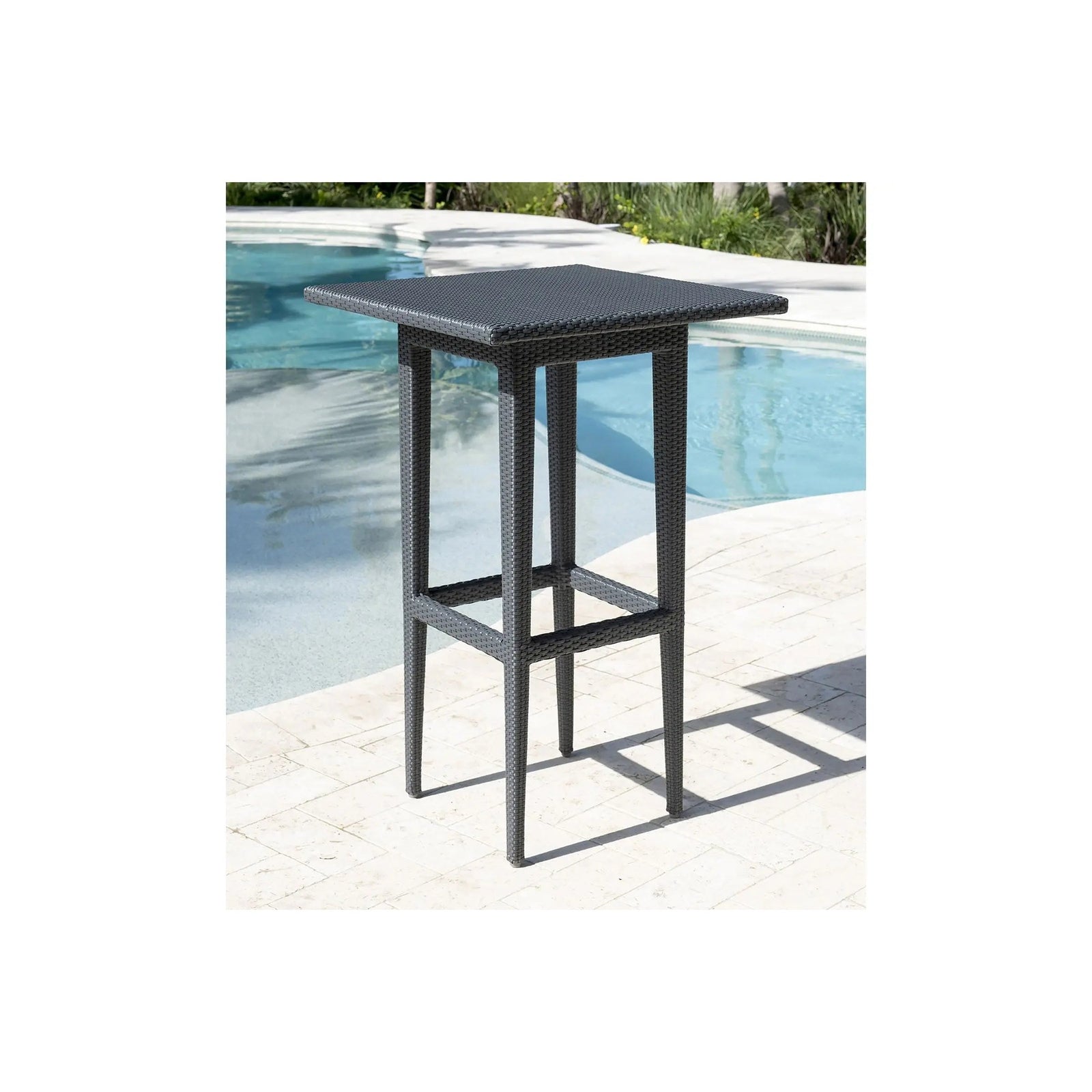Panama Jack Onyx Square Pub Table PJO-1901-BLK-PT-GLASS - BetterPatio.com