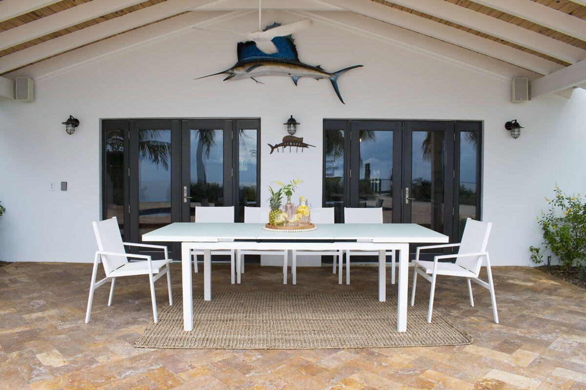 Panama Jack Mykonos 11 Pc Rectangular Dining PJO-2401-WHT-11DA - BetterPatio.com