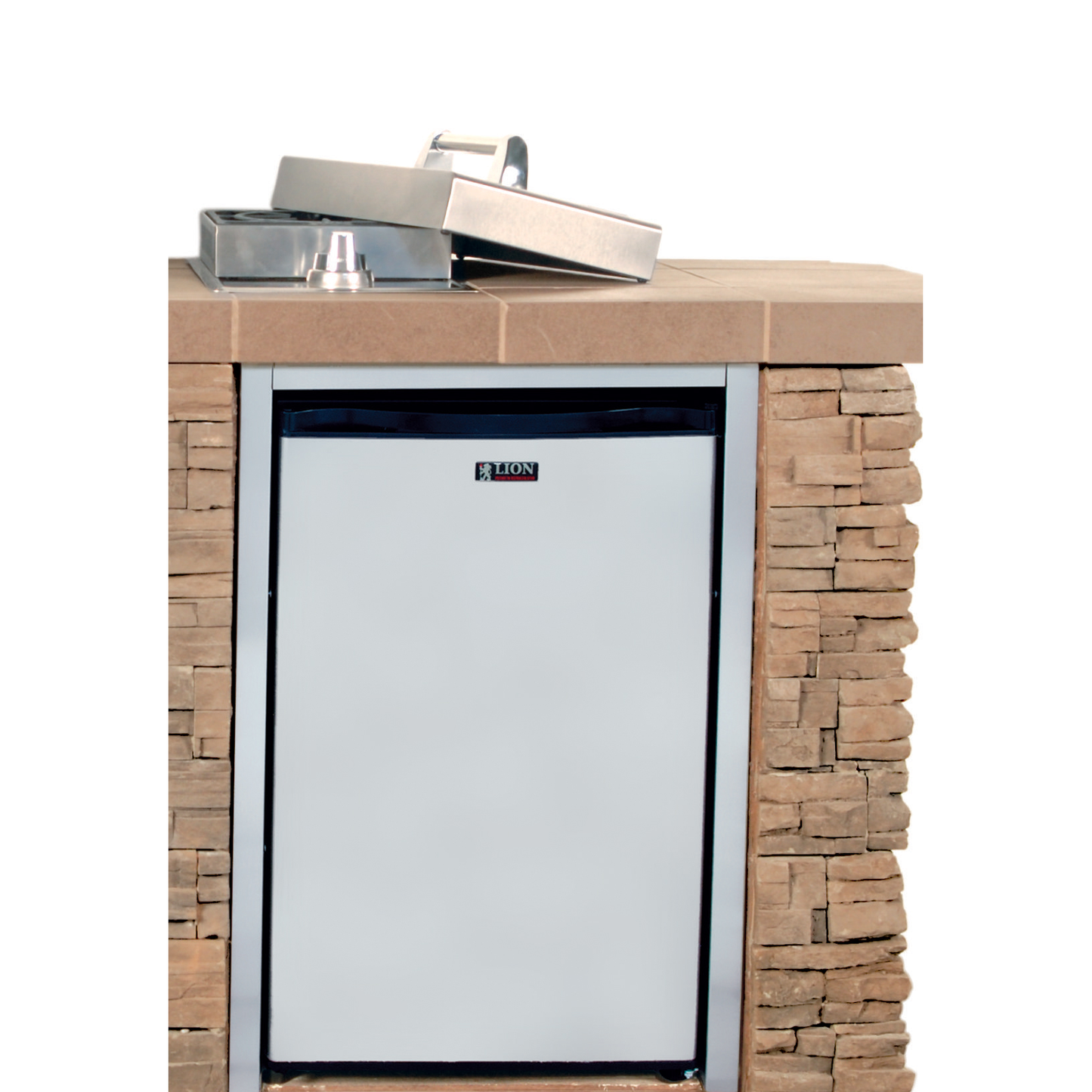 Lion Premium Grills Sensational Q 83 Inch BBQ Island - side angle view sensationalq3