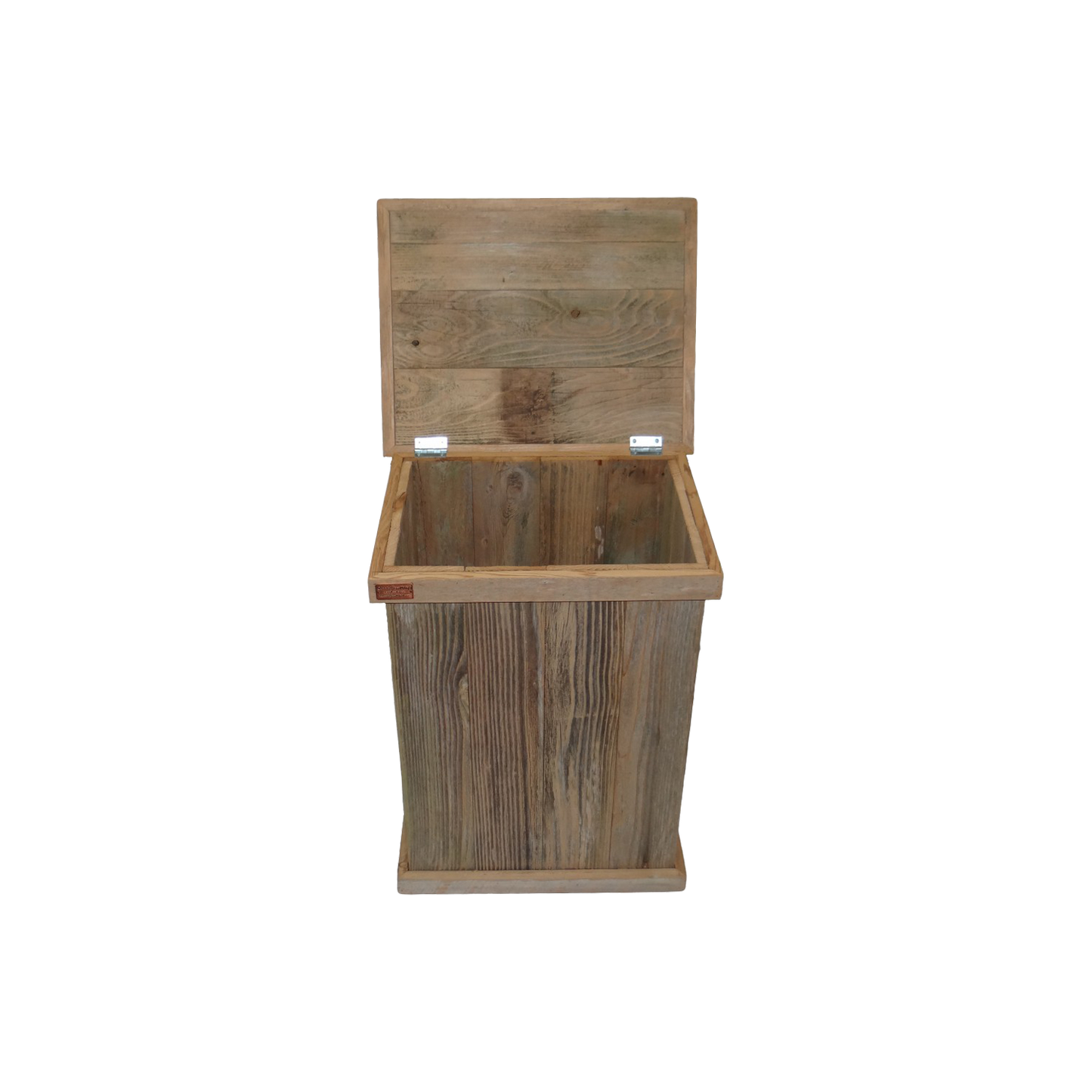 Haggard Rustic Goods Barn Wood Trash Can Single Tres Hombres Black - BetterPatio.com