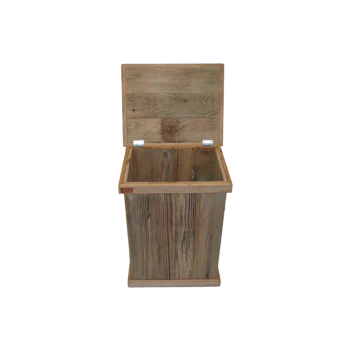 Haggard Rustic Goods Barn Wood Trash Can Single - BetterPatio.com
