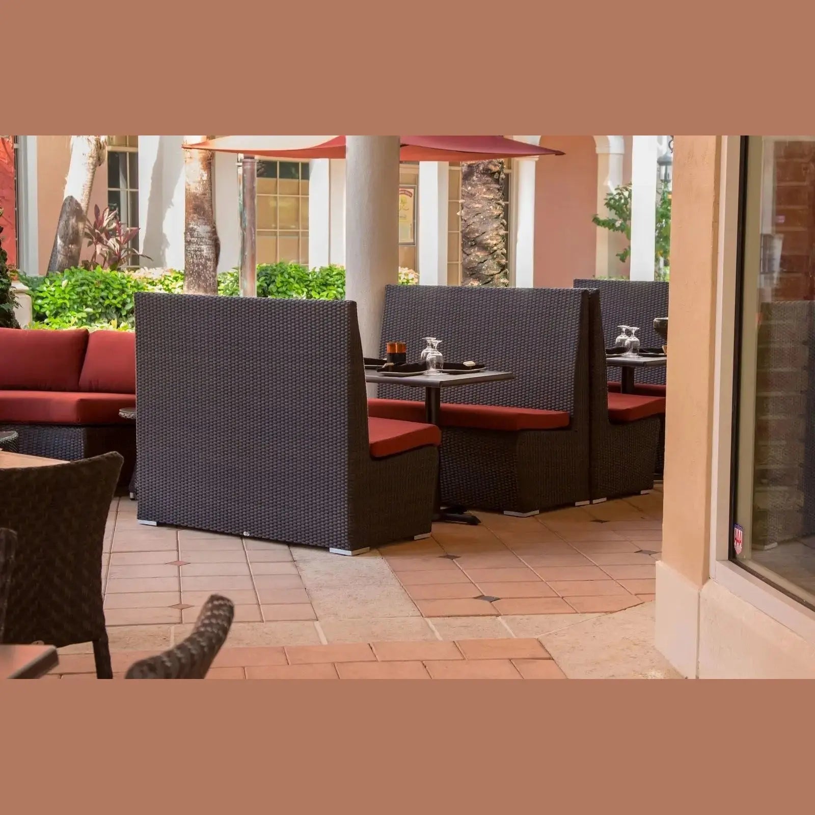 Source Furniture Boca Highback Dining Booth, Espresso - BetterPatio.com