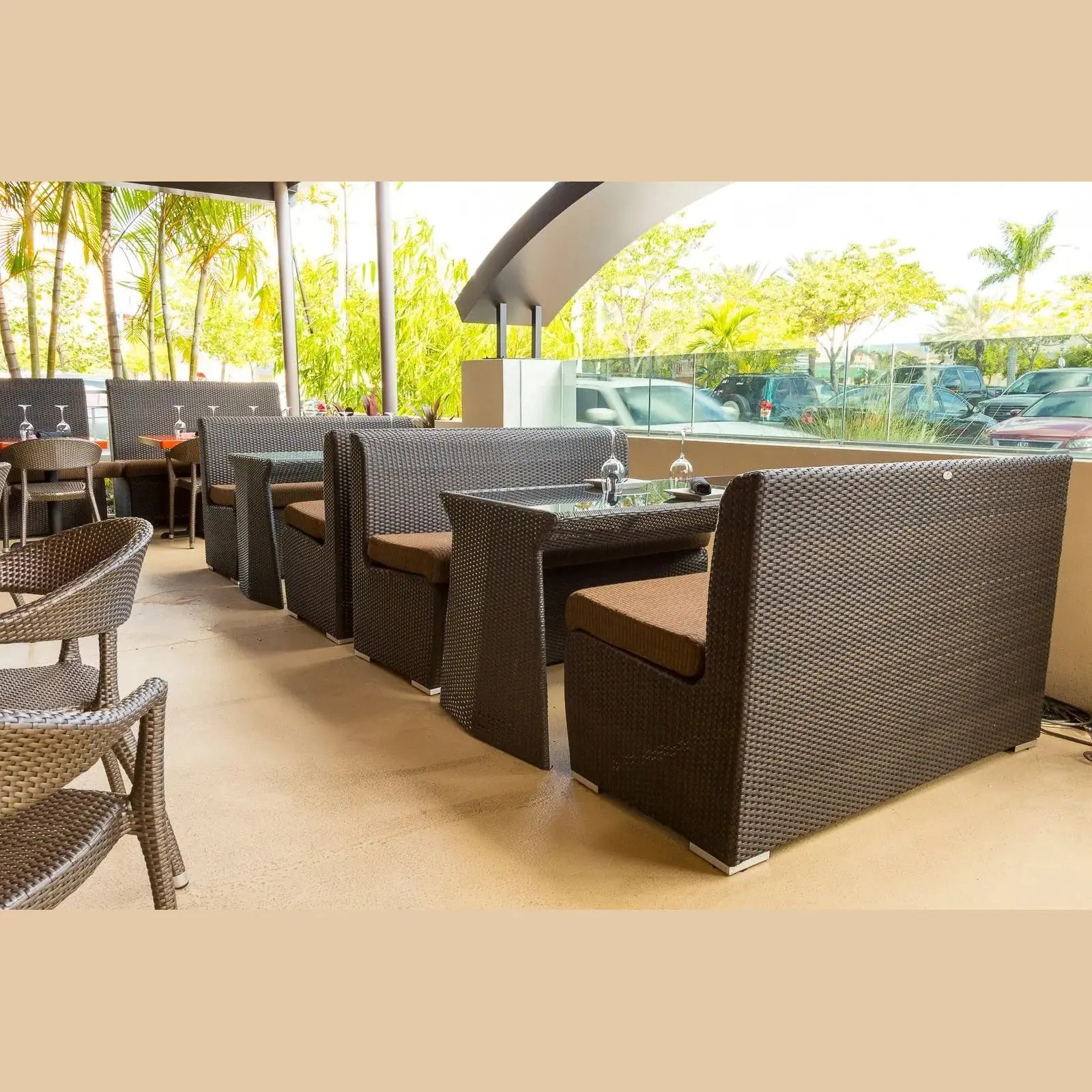 Source Furniture Boca Lowback Dining Booth, Espresso - BetterPatio.com
