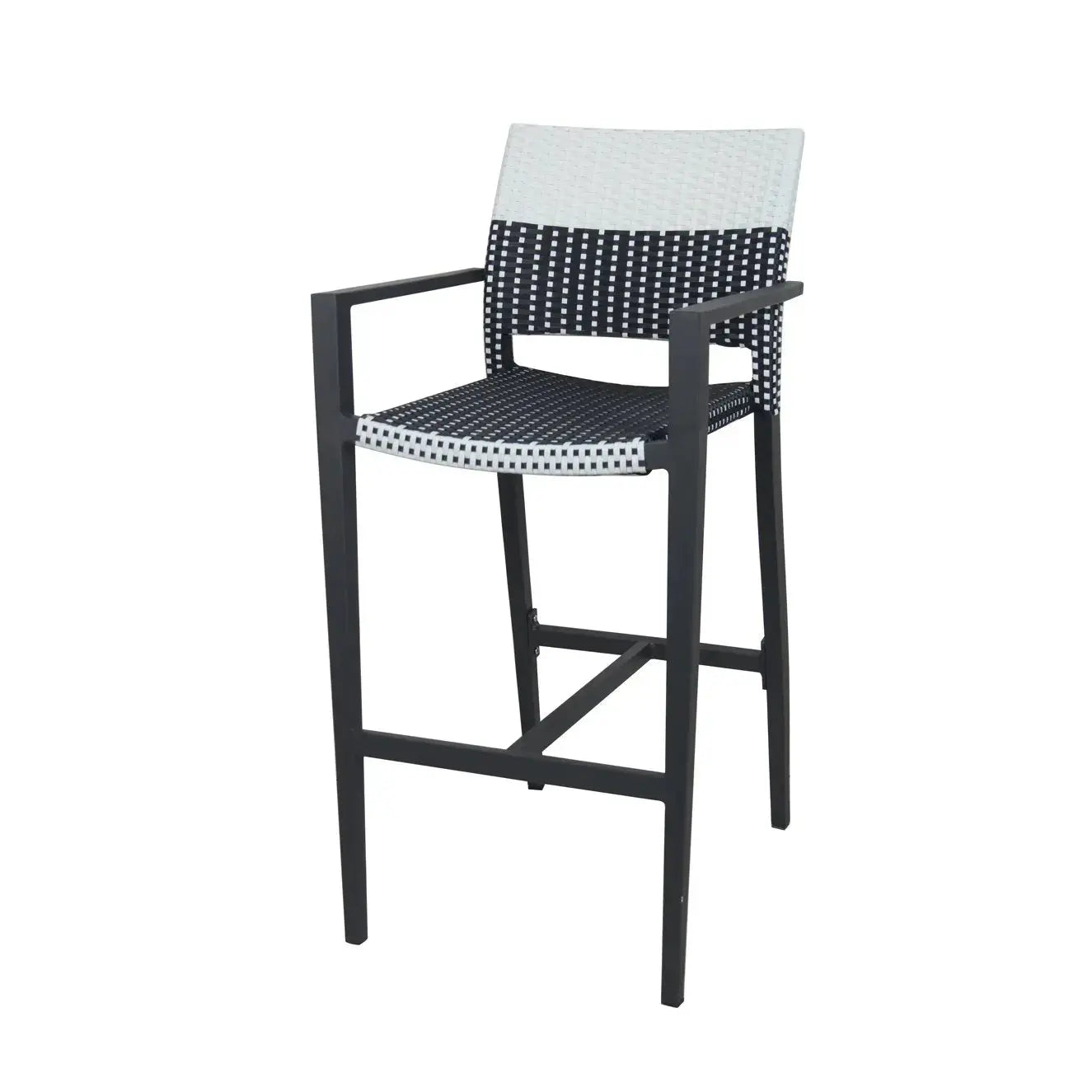 Source Chloe Bar Arm Chair Black and White SC-2207-173-B&W-BLK - BetterPatio.com