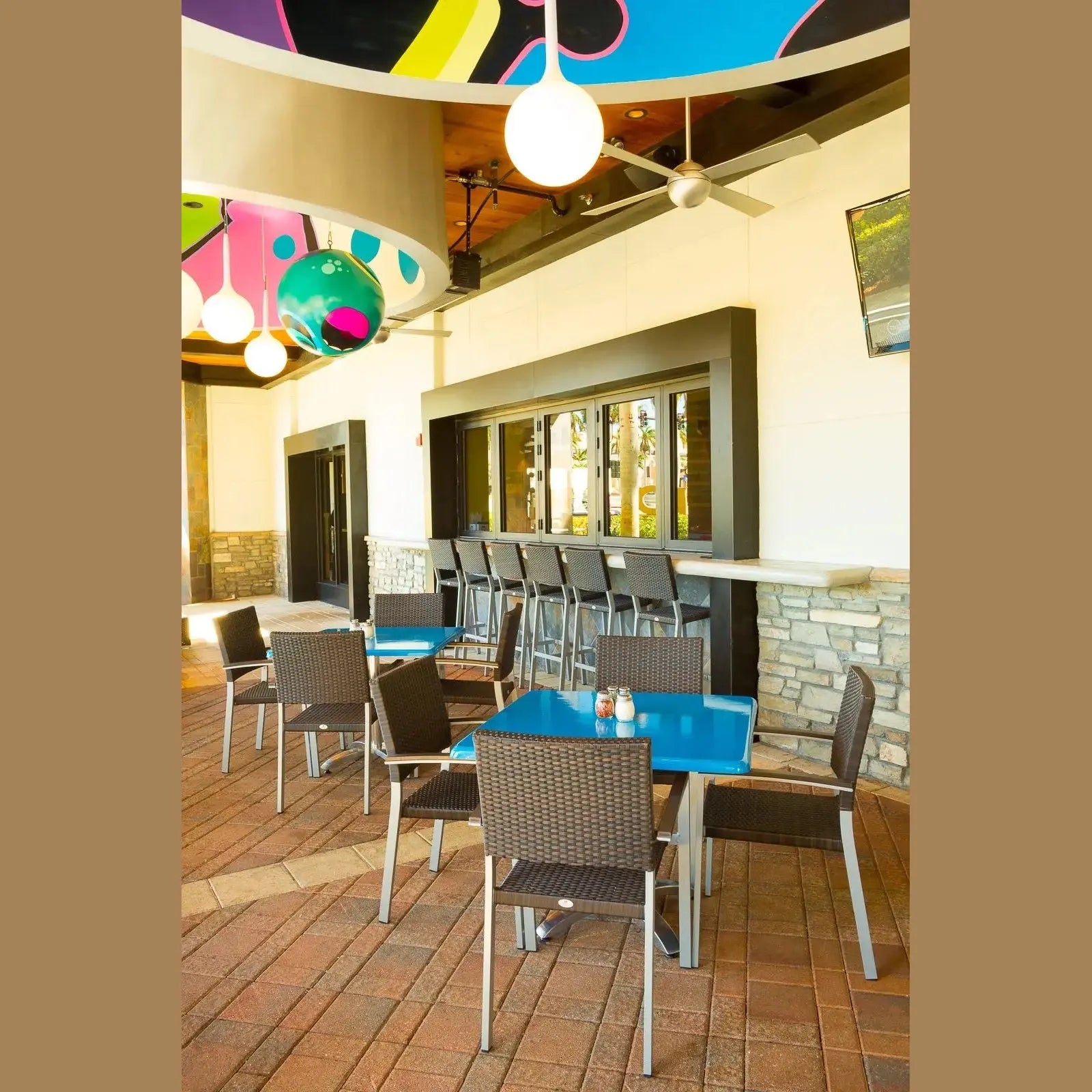 Source Furniture Fiji Wicker Bar Side Armless Chair - BetterPatio.com