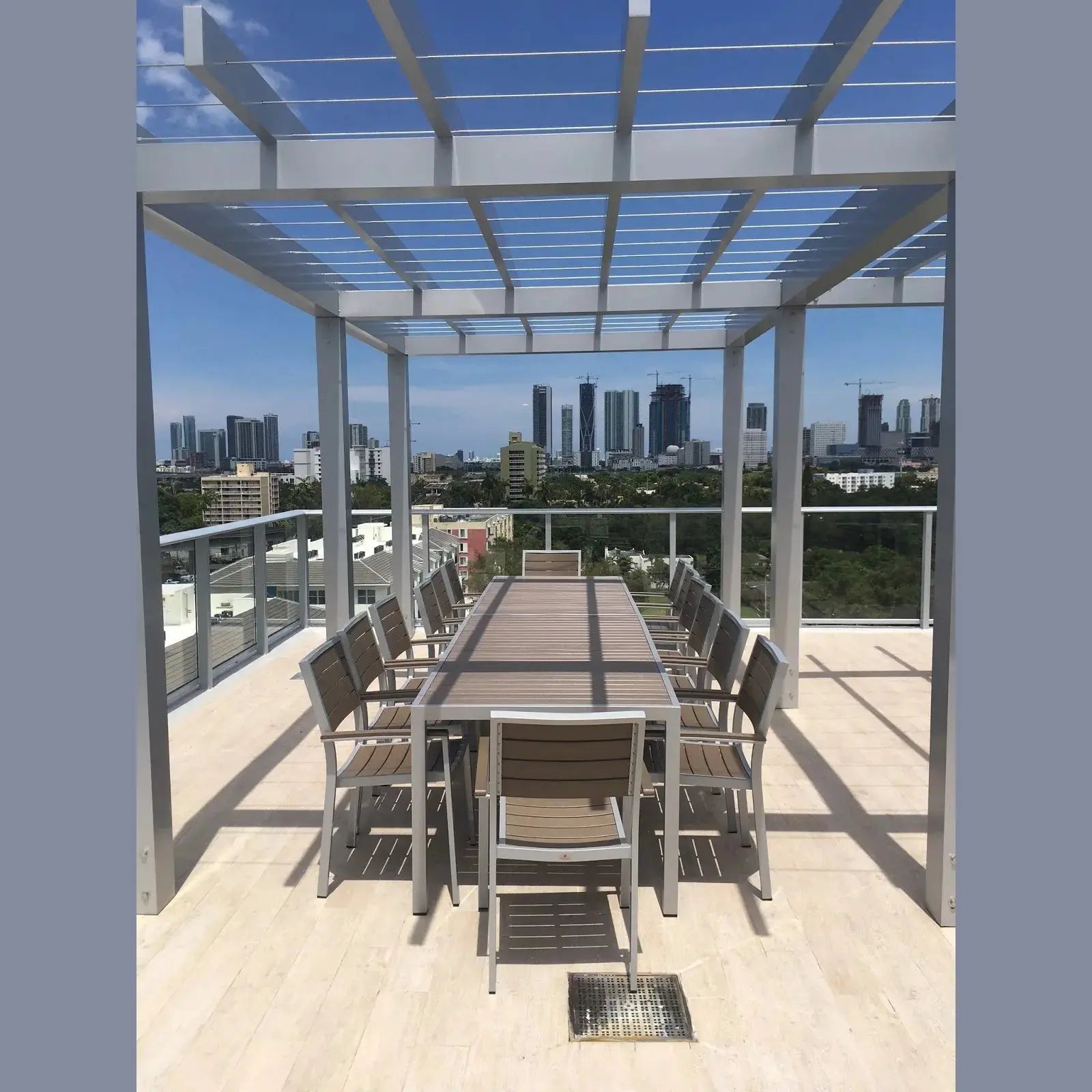 Source Sedona 36'' X 144'' Rectangular Table with Corsa Table Top SC-1014-406_SC-1009-587 - BetterPatio.com