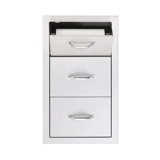 Summerset Professional Grills 17 inch Vertical 2 Drawer and Paper Towel Holder Combo SSTDC-17 - BetterPatio.com