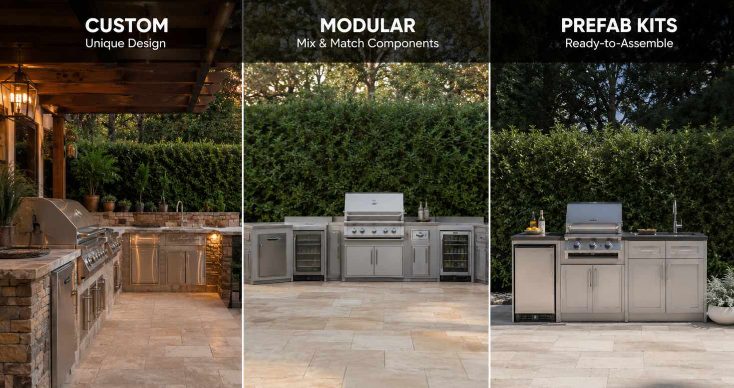 Custom vs. Modular vs. Prefab Outdoor Kitchens 