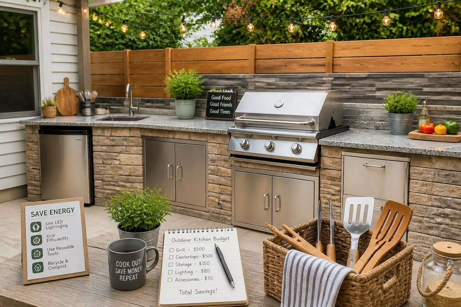 How to Save Money on an Outdoor Kitchen