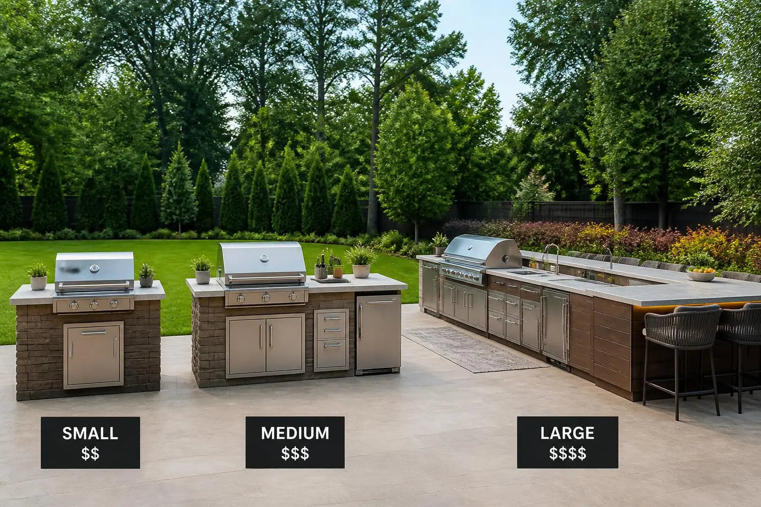 Outdoor Kitchen Cost by Size