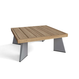 Oxford Platform Corner Table – Teak & Aluminum Outdoor Table