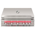 TrueFlame 40-Inch Built-In Gas Grill with Backlit LED Front Panel, Multi-Position Hood and Rotisserie Kit, Natural Gas or Liquid Propane - TF40