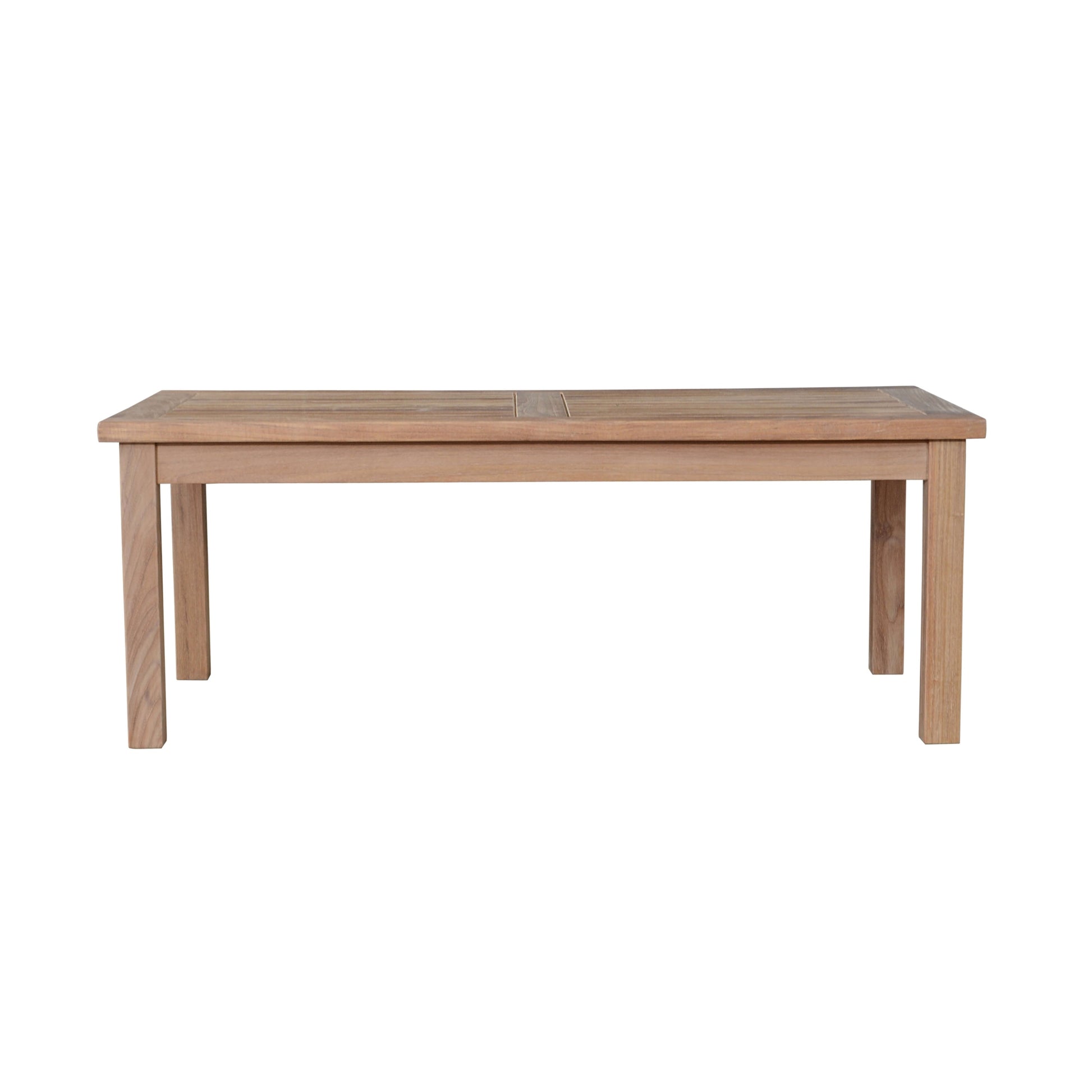 Wooden dining table on a white background