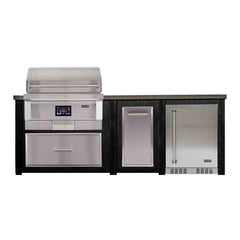 8 Foot Haven Outdoor Kitchen Island with Coyote 36" Pellet Grill