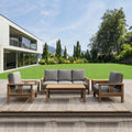 SouthBay Deep Seating 6 - Piece Teak Outdoor Conversation Set with Cushions