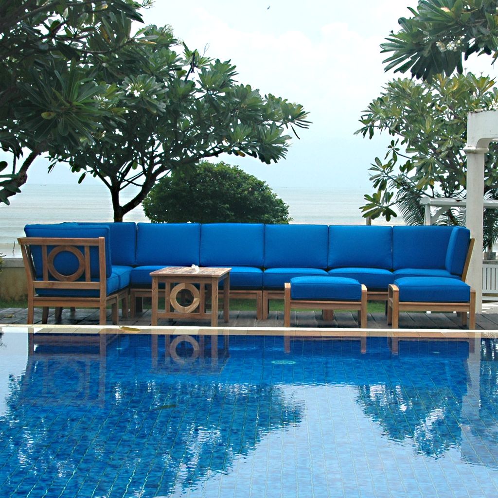 Natsepa 11-Piece Teak Modular Outdoor Deep Seating Set | BetterPatio // BetterPatio.com