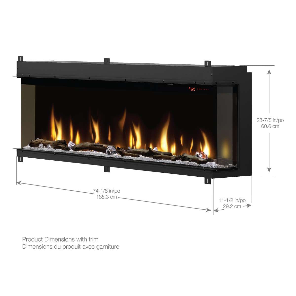 Ignite Bold 74" Linear Electric Fireplace