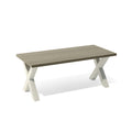 Milwaukee 75" Dining Table with Grey Top and Off-White Crisscross Legs