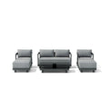Granada 6-Piece Aluminum Deep Seating Set - Outdoor Patio Furniture with Cushions