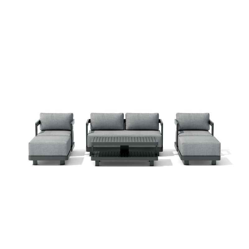 Gray outdoor sofa set on a white background