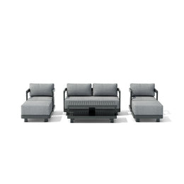 Granada 6-Piece Aluminum Deep Seating Set - Outdoor Patio Furniture with Cushions
