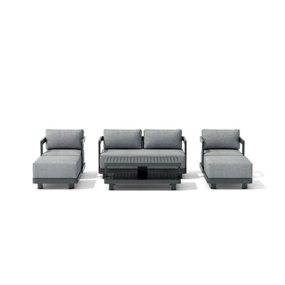 Gray outdoor sofa set on a white background