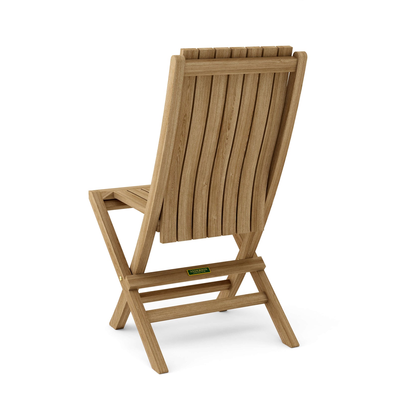 Wooden chair with slatted backrest on a white background